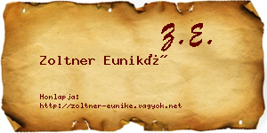 Zoltner Euniké névjegykártya